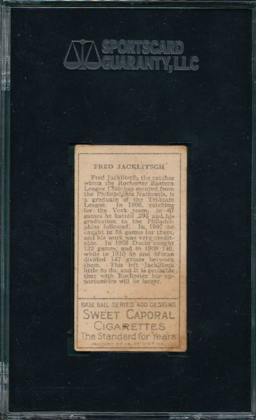 1911 T205 Jacklitsch Sweet Caporal Cigarettes SGC 40
