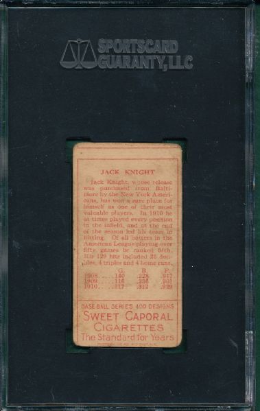1911 T205 Knight Sweet Caporal Cigarettes SGC 30 *Miscut*