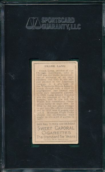1911 T205 Lang Sweet Caporal Cigarettes SGC 50
