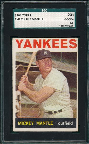 1964 Topps #50 Mickey Mantle SGC 35