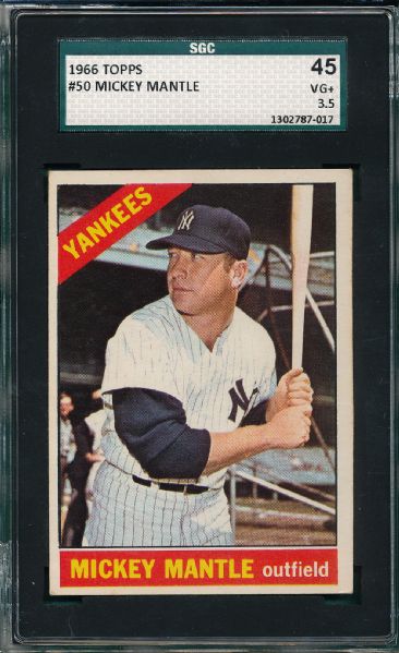 1966 Topps #50 Mickey Mantle SGC 45