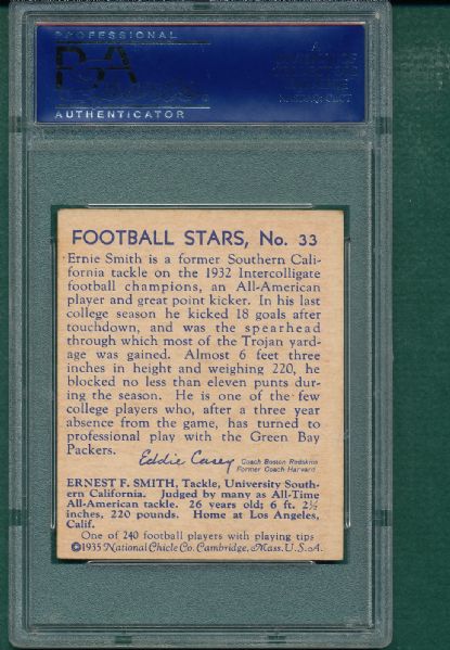 1935 National Chicle FB #33 Ernie Smith PSA 3