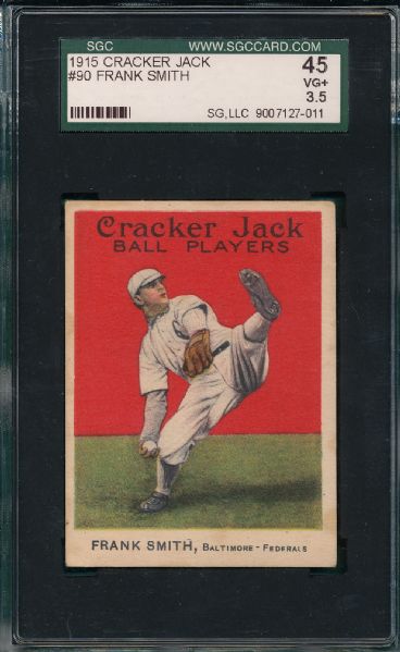 1915 Cracker Jack #90 Frank Smith SGC 45 *Federal League*