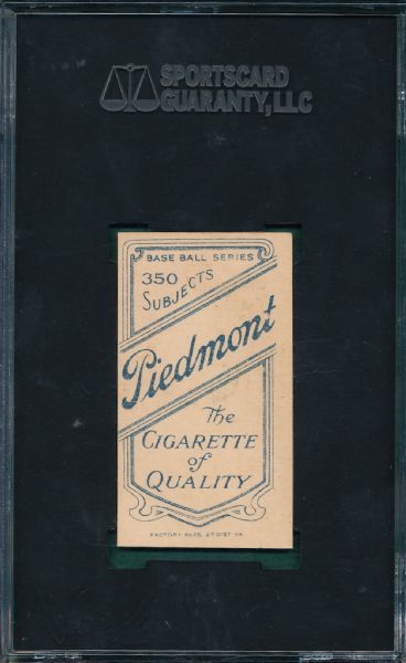 1909-1911 T206 Ty Cobb, Red Portrait, Piedmont Cigarettes Cigarettes SGC Authentic