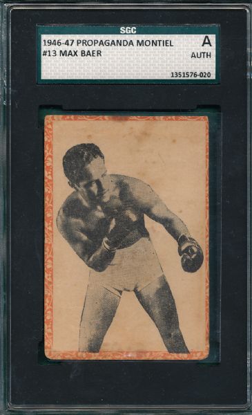 1946-47 Propaganda Montiel Boxing #13 Max Baer SGC Authentic