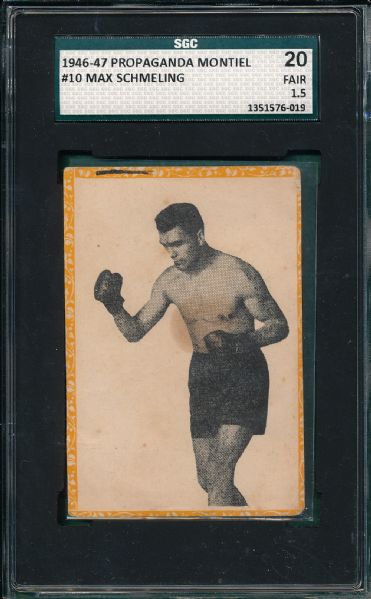 1946-47 Propaganda Montiel Boxing #10 Max Schmeling SGC 20