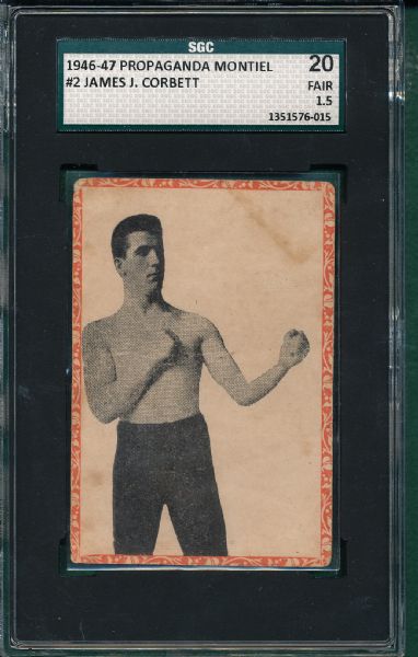 1946-47 Propaganda Montiel Boxing #2 James J. Corbett SGC 20