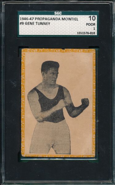 1946-47 Propaganda Montiel Boxing #9 Gene Tunney SGC 10
