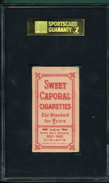 1909-1911 T206 Crandall, Portrait W/Cap, Sweet Caporal Cigarettes SGC 40