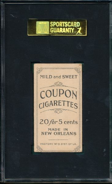 1914 T213-2 Roger Bresnahan, Chicago, Coupon Cigarettes SGC 40