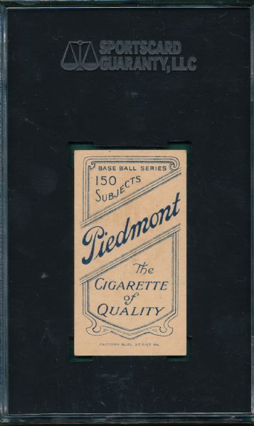 1909-1911 T206 Isbell Piedmont Cigarettes SGC 50 *NRMT Appearance*