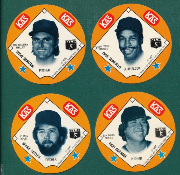 1985 KAS Baseball Discs Lot of (22) W/ Winfield