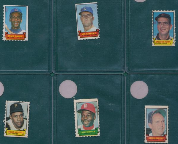 1969 Topps Stamps Lot of (9) Hall of Famers W/ Bench PSA 5