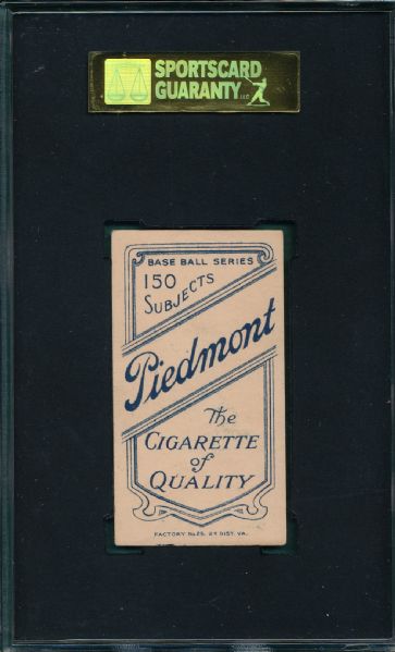 1909-1911 T206 Spade Piedmont Cigarettes SGC 40 *Presents Better*