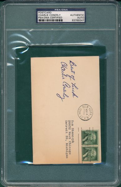 Charley Conerly & Bruce Bosley Autograph Lot of (2) PSA/DNA Certified Authentic