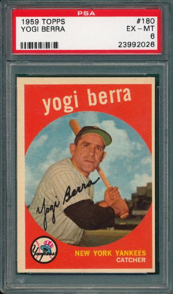 1959 Topps #180 Yogi Berra PSA 6