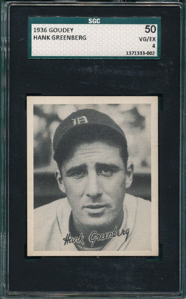 1936 Goudey Hank Greenberg SGC 50