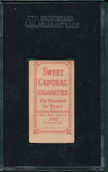 1909-1911 T206 Huggins, Portrait, Sweet Caporal Cigarettes SGC 20 *Factory 25* *Miscut*