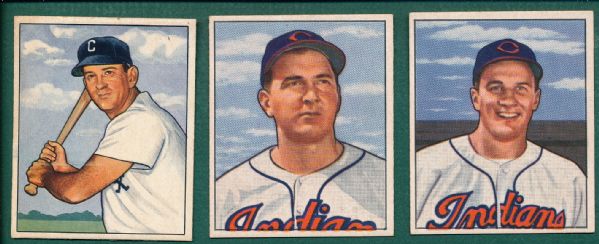 1950 Bowman (3) Card Lot W/ Appling, SP