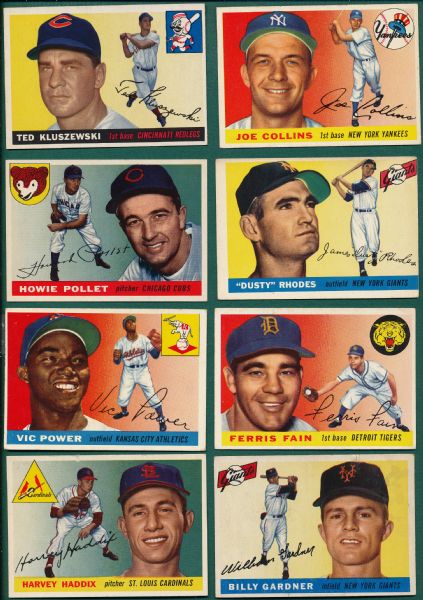 1955 Topps (8) Card Lot W/ Kluszewski