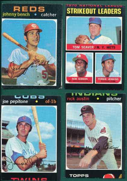 1971 Topps Lot of (21) Miscuts W/ Bench