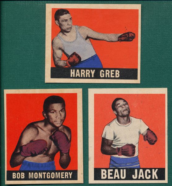 1948-49 Leaf Lot of (3) Boxers W/ Beau Jack