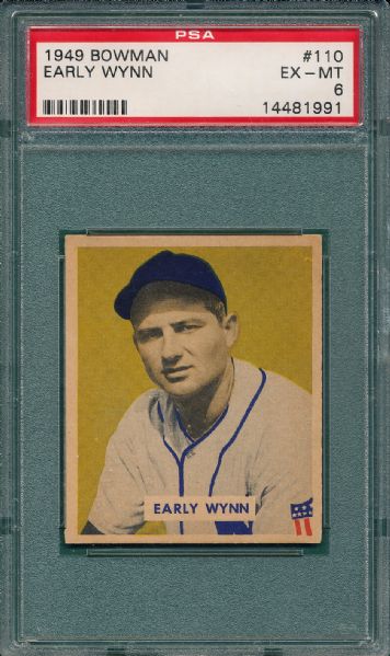 1949 Bowman #110 Early Wynn PSA 6 *Rookie*