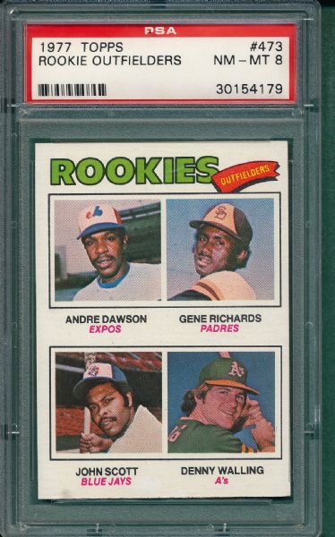 1977 Topps #473 Andre Dawson, Rookie, PSA 8
