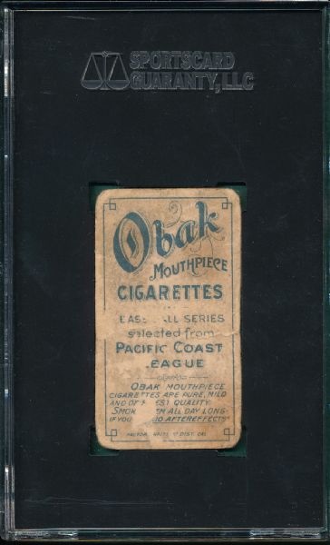 1909 T212-1 Wiggs Obak Cigarettes SGC 10