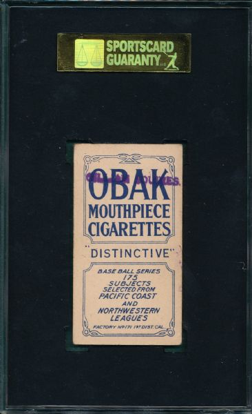 1910 T212 Raymond Obak Cigarettes SGC 30
