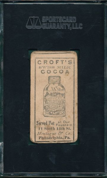 1909 E92 Red Kleinow Croft's Cocoa SGC 10