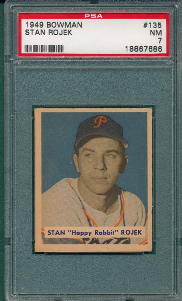 1949 Bowman #135 Stanley Rojek PSA 7