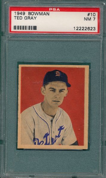 1949 Bowman #10 Ted Gray PSA 7 