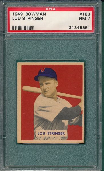 1949 Bowman #183 Lou Stringer PSA 7 *Hi #*
