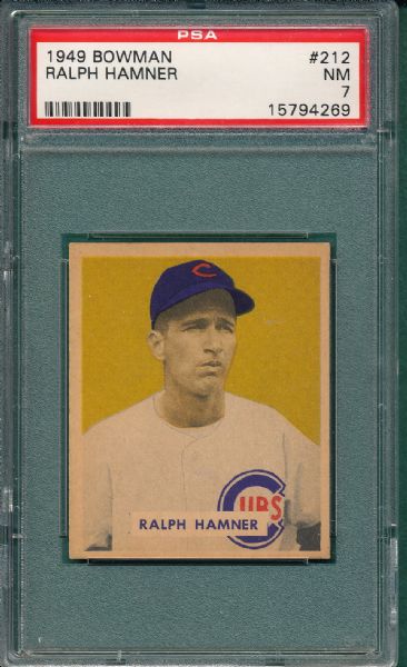 1949 Bowman #212 Ralph Hamner PSA 7 *Hi #*