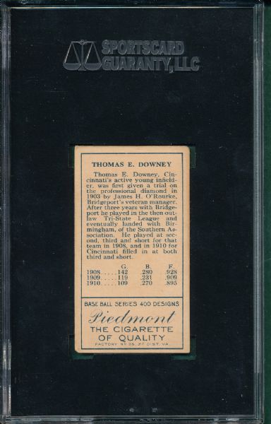 1911 T205 Downey Piedmont Cigarettes SGC 40