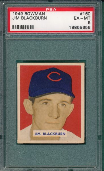 1949 Bowman #160 Jim Blackburn PSA 6 *High #*