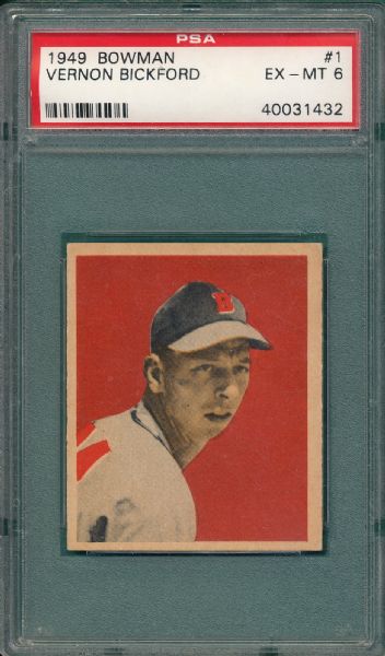 1949 Bowman #1 Vernon Bickford PSA 6 