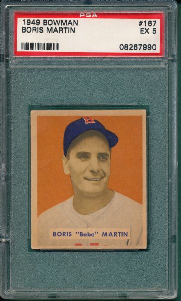 1949 Bowman #167 Boris Martin PSA 5 *Hi #*