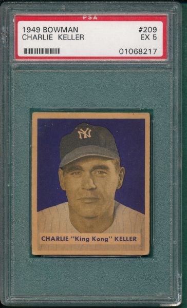 1949 Bowman #209 Charlie Keller PSA 5 *Hi #*
