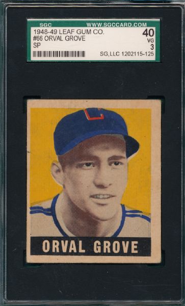 1948-49 Leaf #66 Orval Grove, SP SGC 40