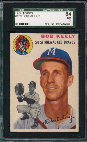 1954 Topps #176 Bob Keely SGC 84