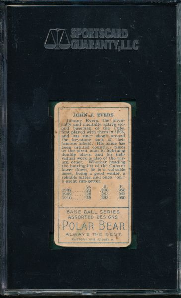 1911 T205 Evers Polar Bear Tobacco SGC 30 
