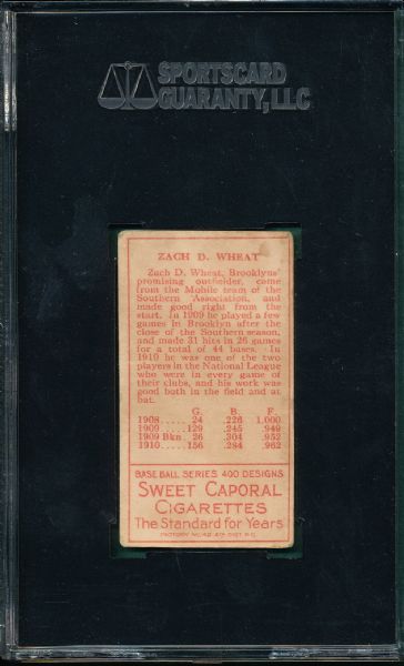 1911 T205 Wheat Sweet Caporal Cigarettes SGC 40