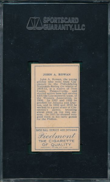 1911 T205 Rowan Piedmont Cigarettes SGC 45 *SP*