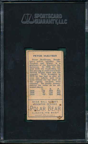 1911 T205 McElveen Polar Bear Tobacco SGC 30