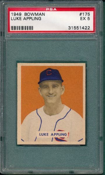 1949 Bowman #175 Luke Appling PSA 5 