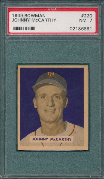 1949 Bowman #220 Johnny McCarthy PSA 7 *Hi #*
