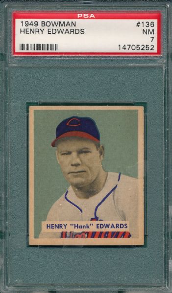 1949 Bowman #136 Henry Edwards PSA 7