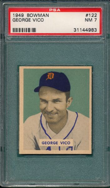 1949 Bowman #122 George Vico PSA 7